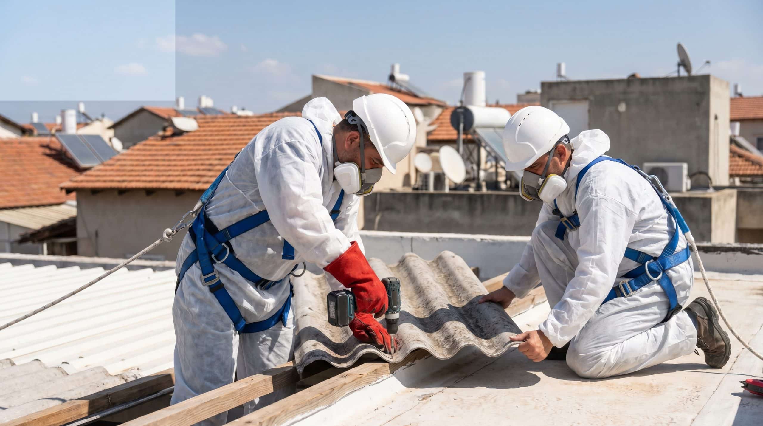 סכנות עבודה לא מוסדרת על גגות אסבסט — פיזור סיבים ומפגע בריאותי