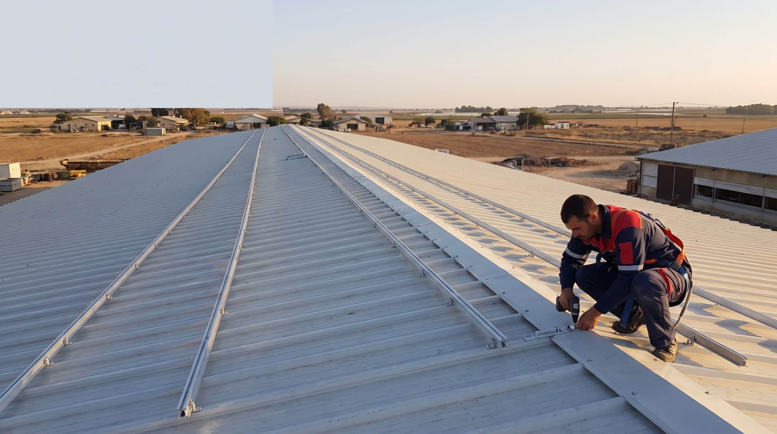שילוב בידוד גג לול עם הכנה למערכת סולארית על גג חקלאי